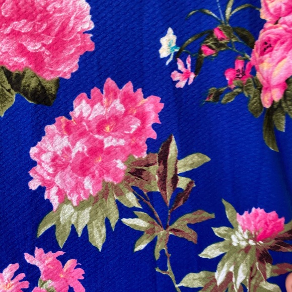 Vava voom pink rose royal blue midi dress Xs - Picture 10 of 16